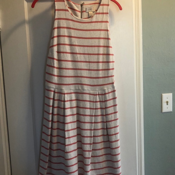 LOFT Dresses & Skirts - Loft pink and cream stripped dress